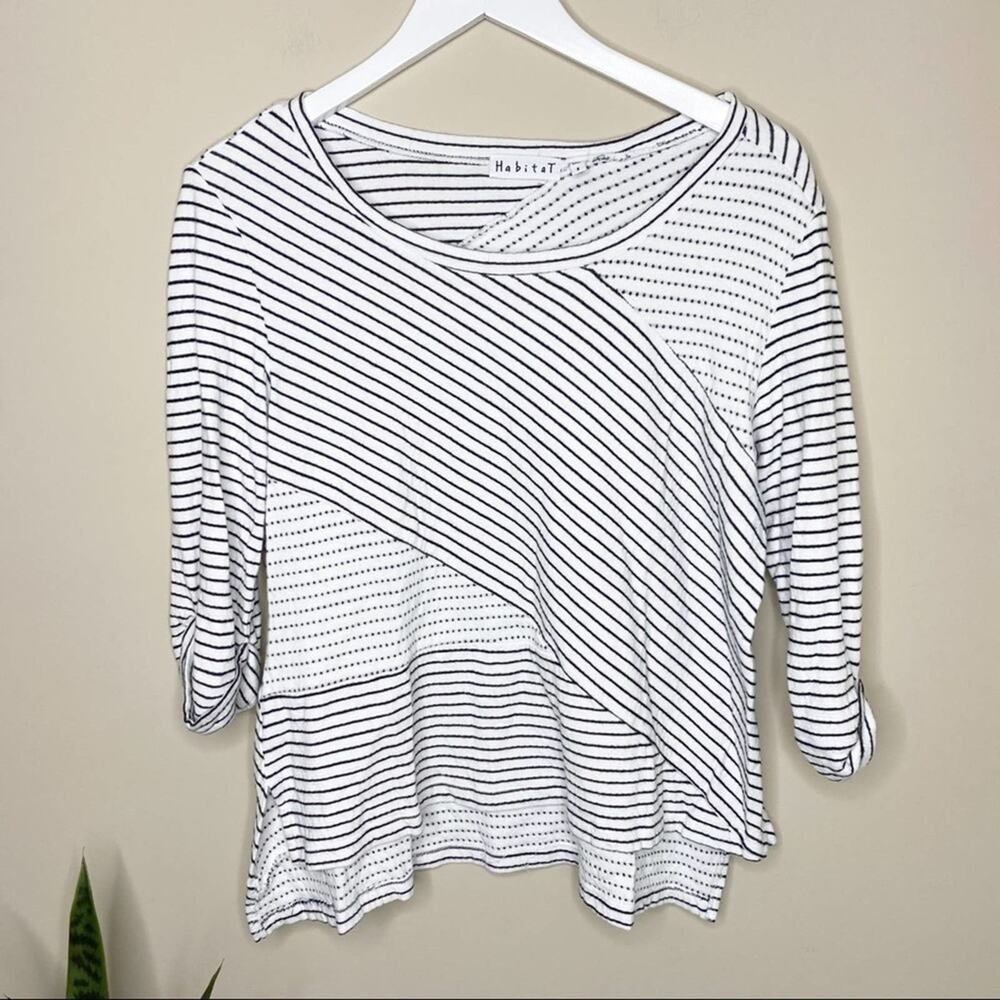 Habitat | Black and White Mixed Pattern 3/4 Sleeve Tee